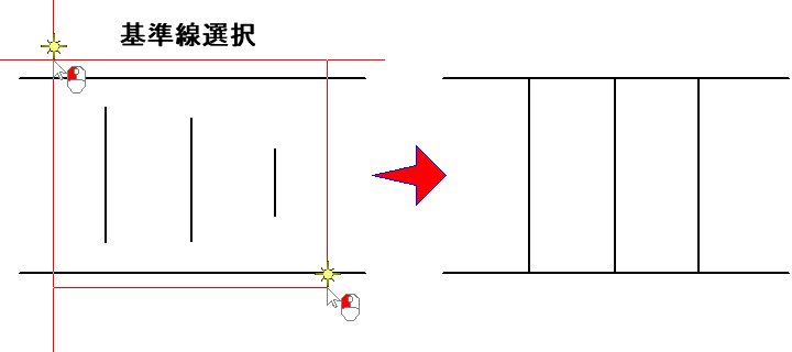 基準線を残す包絡処理の方法