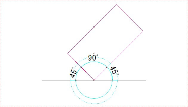 角度指定で描いた矩形の角度確認画像