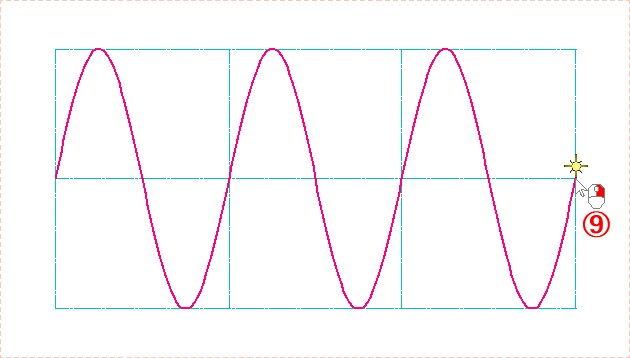 サイン曲線のサイクル数を変更した画像