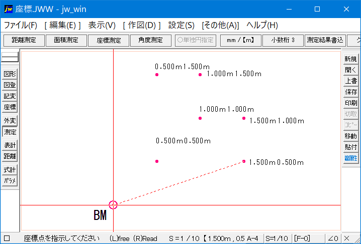 座標点を数値化した画像です。